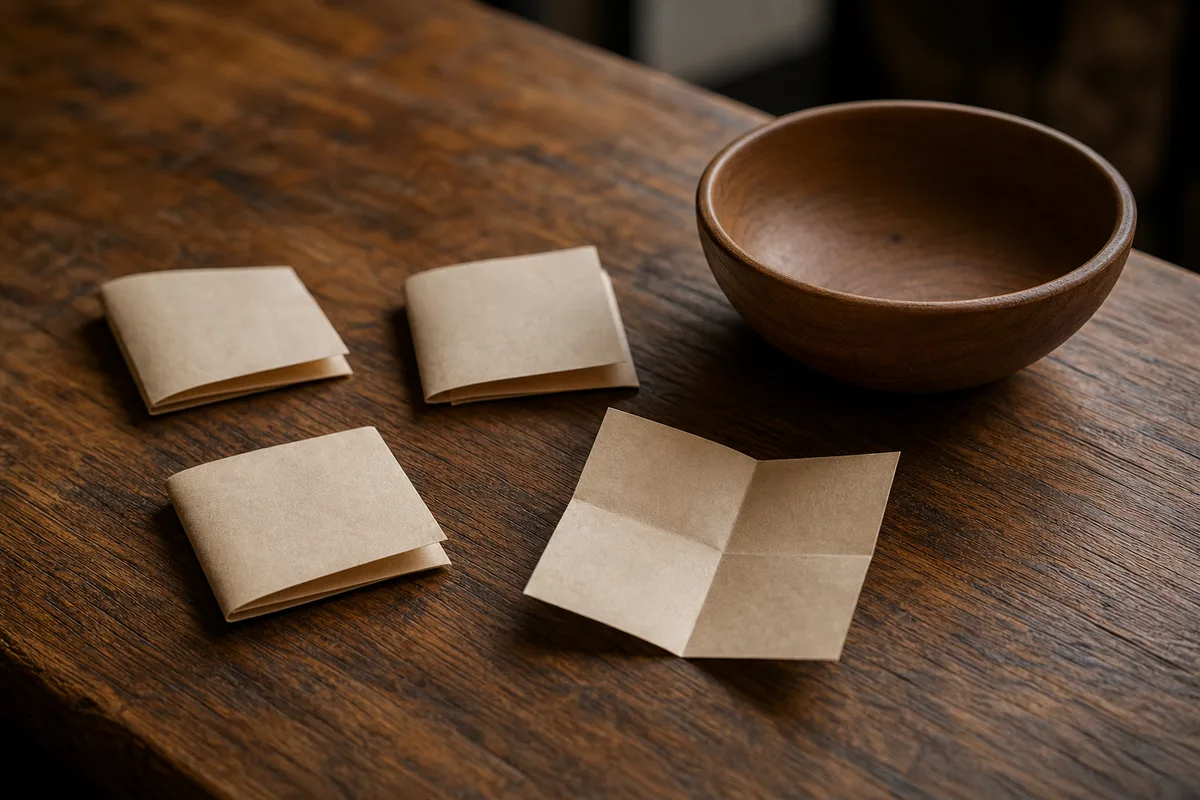 Petits papiers pliés pour tirer au sort une idée d&rsquo;activité en couple